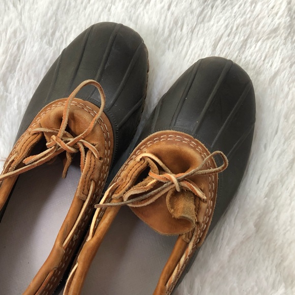 L.L. BEAN • Duck Boots Rubber Moc Tan Brown Ankle Bean Boots Size 8 - Picture 5 of 14